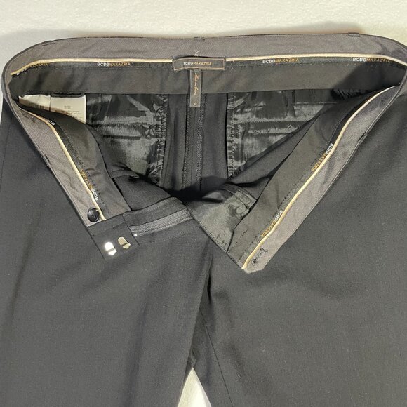 BCBG Christine Wide Leg Trousers Size 10 Black Wool Blend Lightweight Flowy - Picture 14 of 16